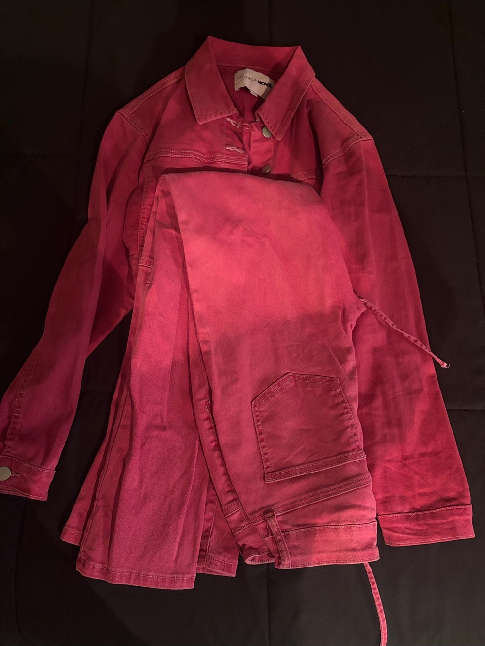 Fashion Nova Fuchsia Denim Jacket